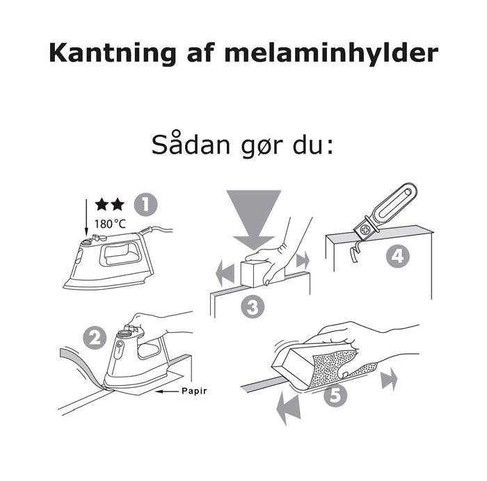 Kantbånd til melaminhylder sort 19 mm x 5 meter